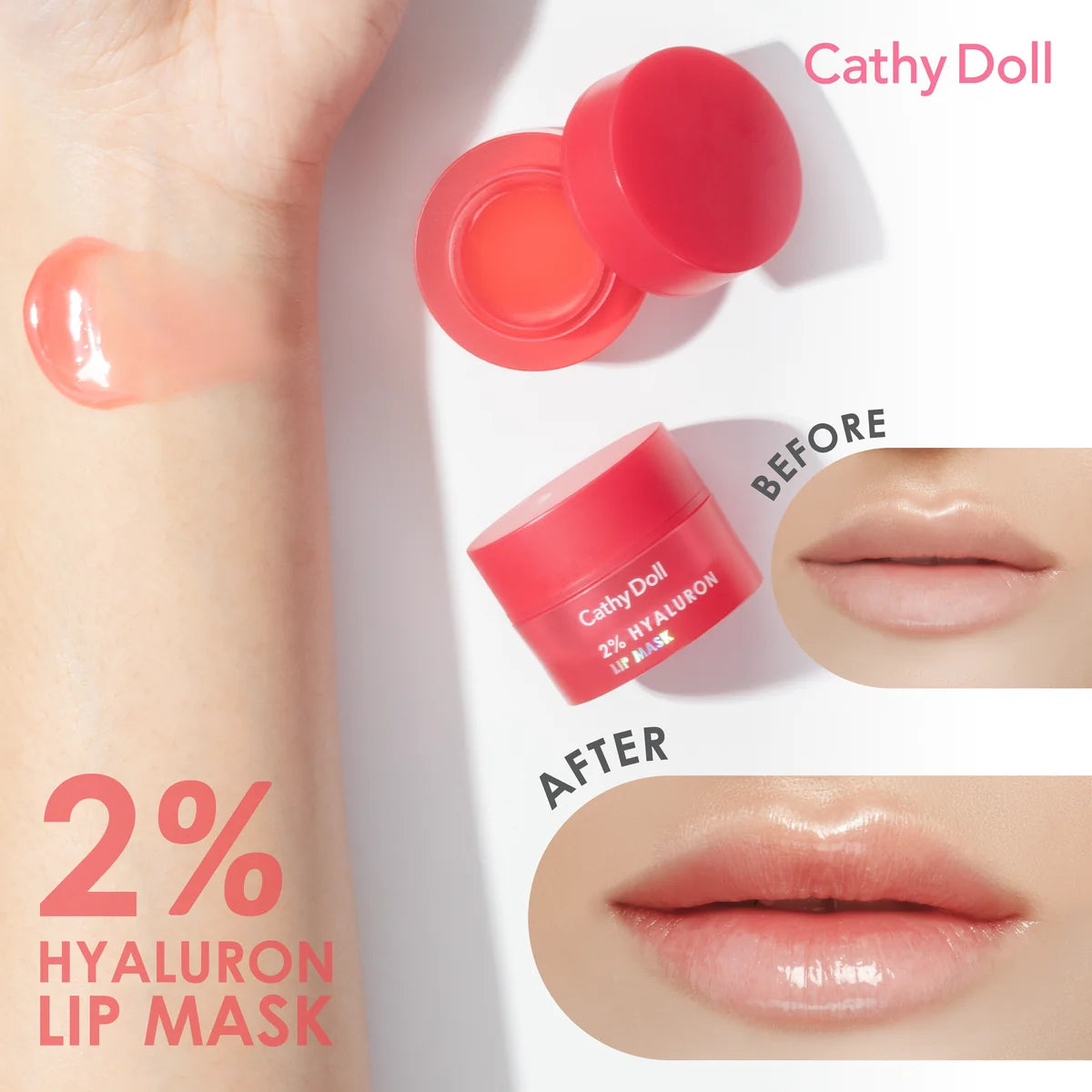 CATHY DOLL 2% HYALURON LIP MASK WATERMELON SMOOTHIE