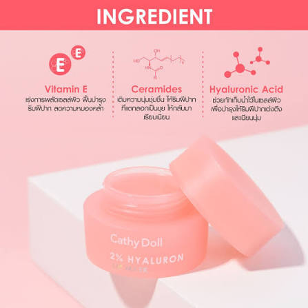 CATHY DOLL 2% HYALURON LIP MASK PEACH