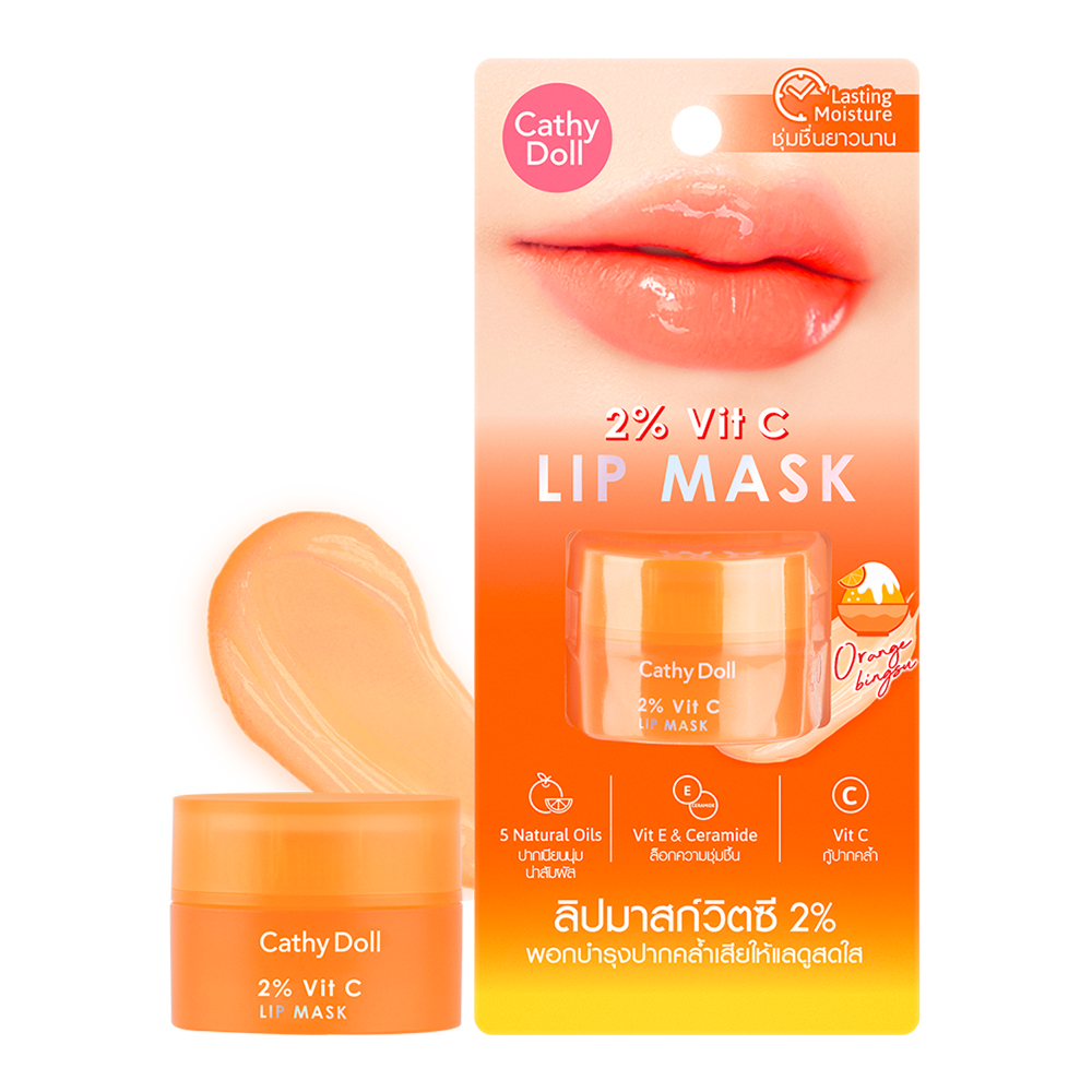 CATHY DOLL 2% HYALURON LIP MASK IN ORANGE BINGSU